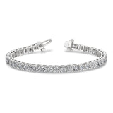 14k White Gold Complete 12.5 carat Round A Diamond 4-prong 7 inch Tennis Bracelet X2047WA