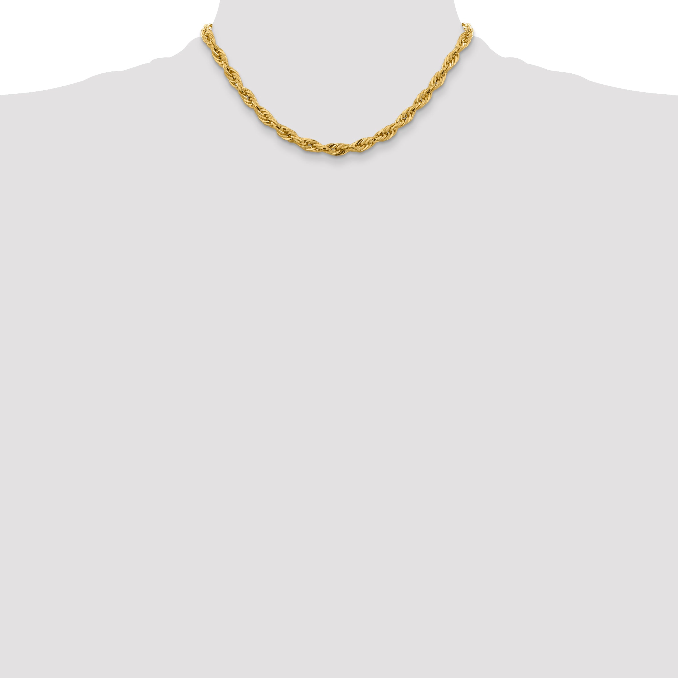 14K 26 inch 5.4mm Semi Solid Rope with Lobster Clasp Chain BC170