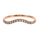 14K Rose Gold Diamond Curved Contour Wedding Band