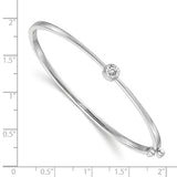 14k White Gold Complete 1/4 carat VS Diamond Hinged Oval Bangle Bracelet XB181VS