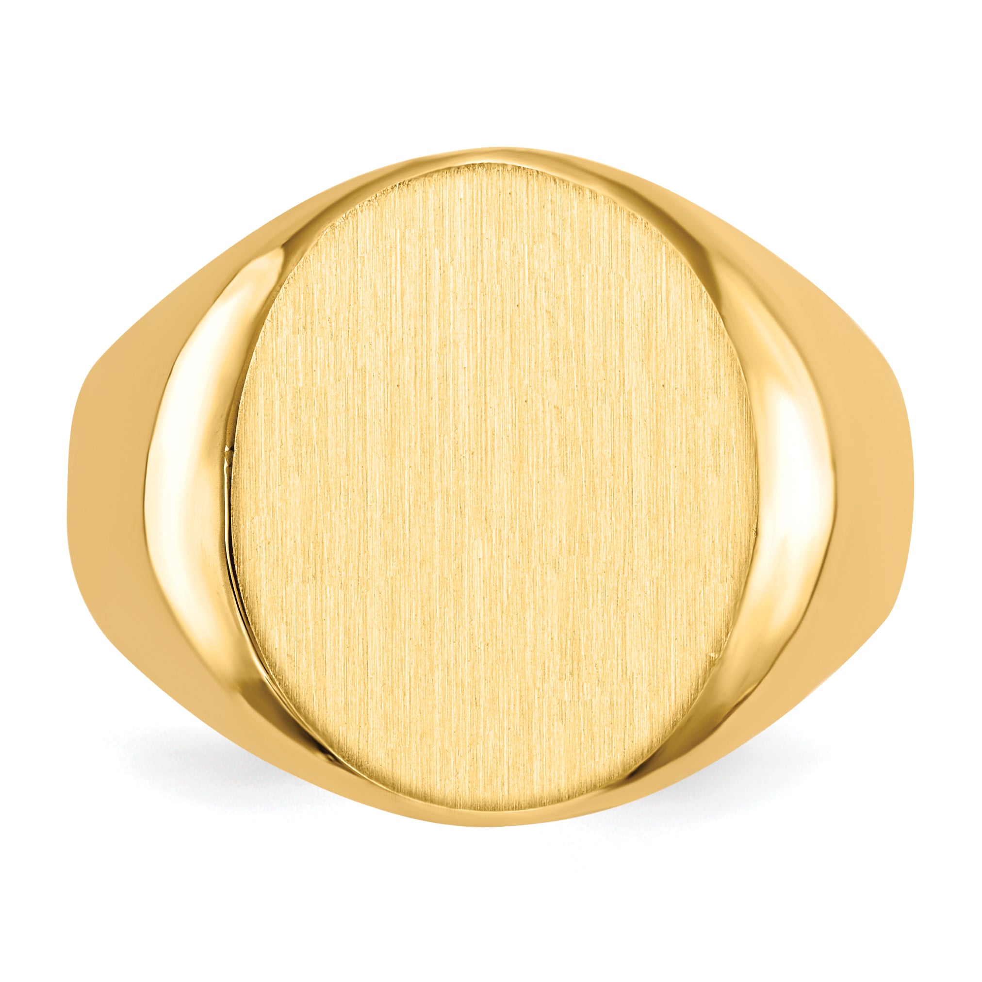 14k 14.5x17.5mm Oval Closed Back Mens Signet Ring RS126