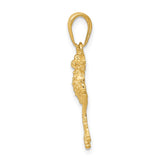 14k Solid Polished Open-Backed Frog Pendant D1412