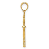 14K Polished 3-D Hearts Key Charm D1068