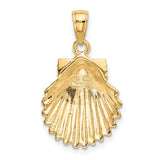 14k Scallop Shell Pendant K2919