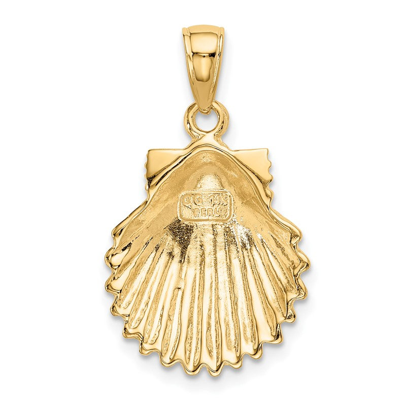 14k Scallop Shell Pendant K2919