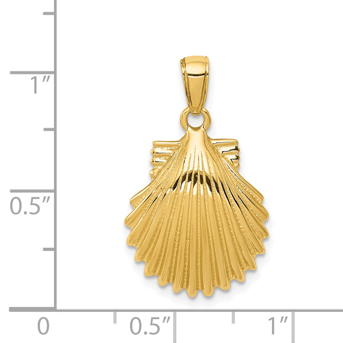 14k Scallop Shell Pendant K2919