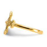 14K Diamond-cut Crucifix Ring K3969