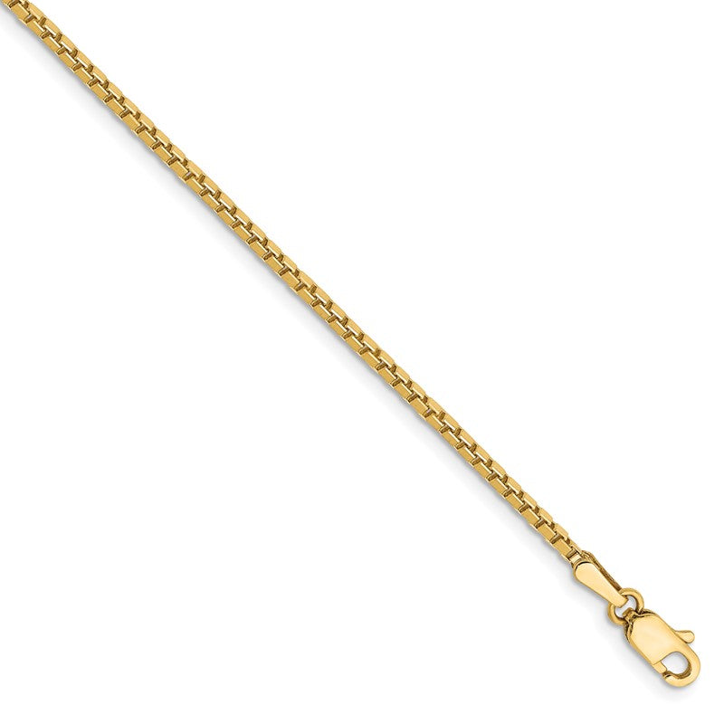 14K 26 inch 1.5mm Box with Lobster Clasp Chain BOX150