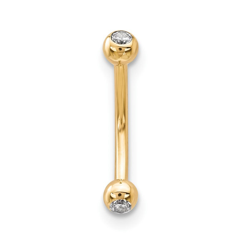 14k 16 Gauge CZ Eyebrow Jewelry BD127