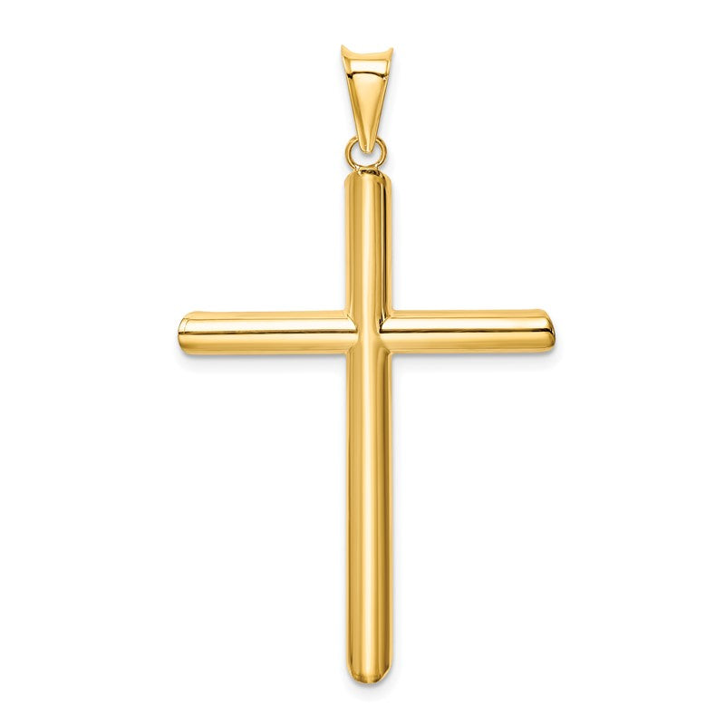 14k Polished Tube Cross Pendant K6181