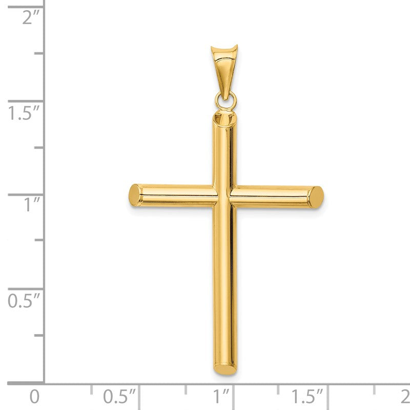 14k Polished Tube Cross Pendant K6181