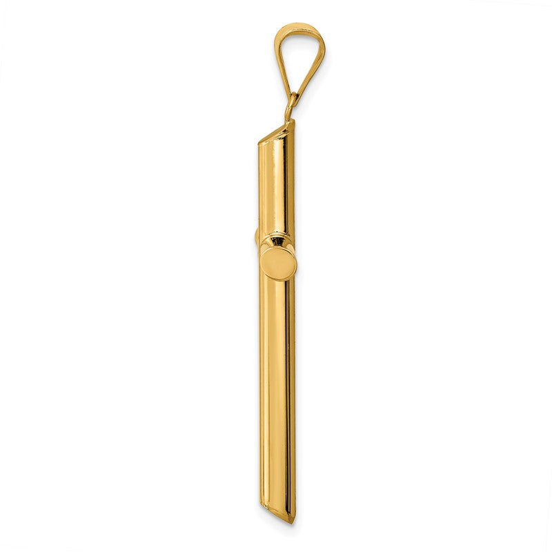 14k Polished Tube Cross Pendant K6181