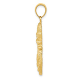 14k Solid Satin and Polished Mother Holding Child Charm D277