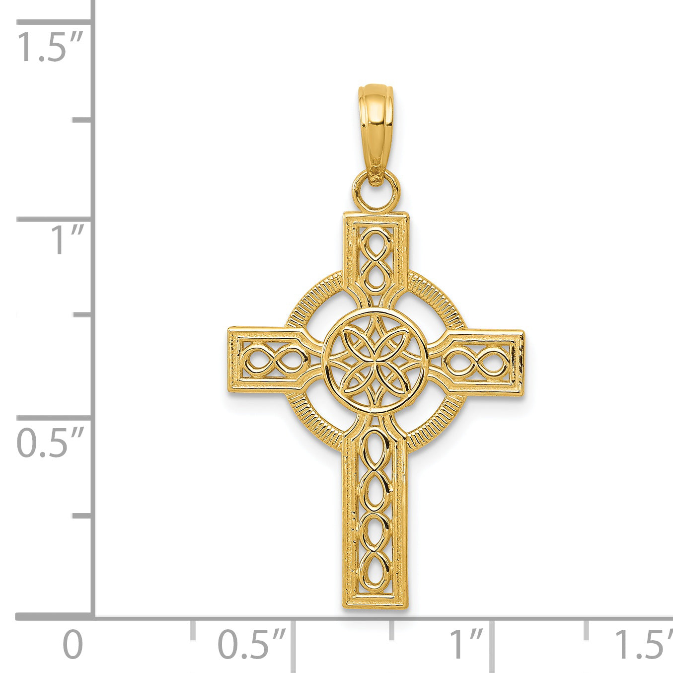 14k Diamond-cut Celtic Cross Pendant K5049