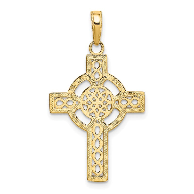 14k Diamond-cut Celtic Cross Pendant K5049