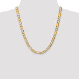 14K 26 inch 6.75mm Concave Open Figaro with Lobster Clasp Chain LFG180