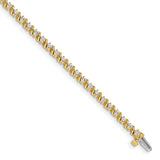 14k Complete 2 carat Round A Diamond Swirled 2-prong 7 inch Tennis Bracelet X630A