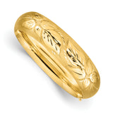 14k 11/16 Oversize Florentine Engraved 17.00mm Hinged Round Bangle Bracelet FE11/16O