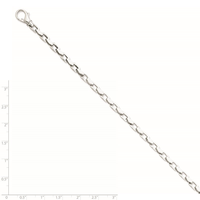 14K White Gold 18 inch 4.5mm Hand Polished Fancy Link with Fancy Lobster Clasp Chain WLK305