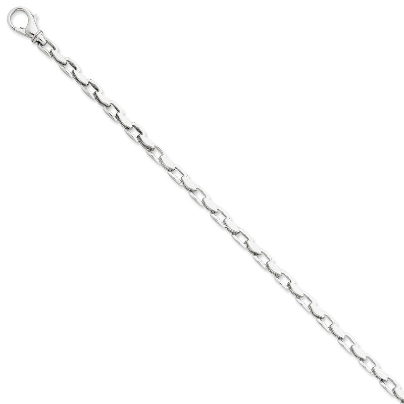 14K White Gold 18 inch 4.5mm Hand Polished Fancy Link with Fancy Lobster Clasp Chain WLK305