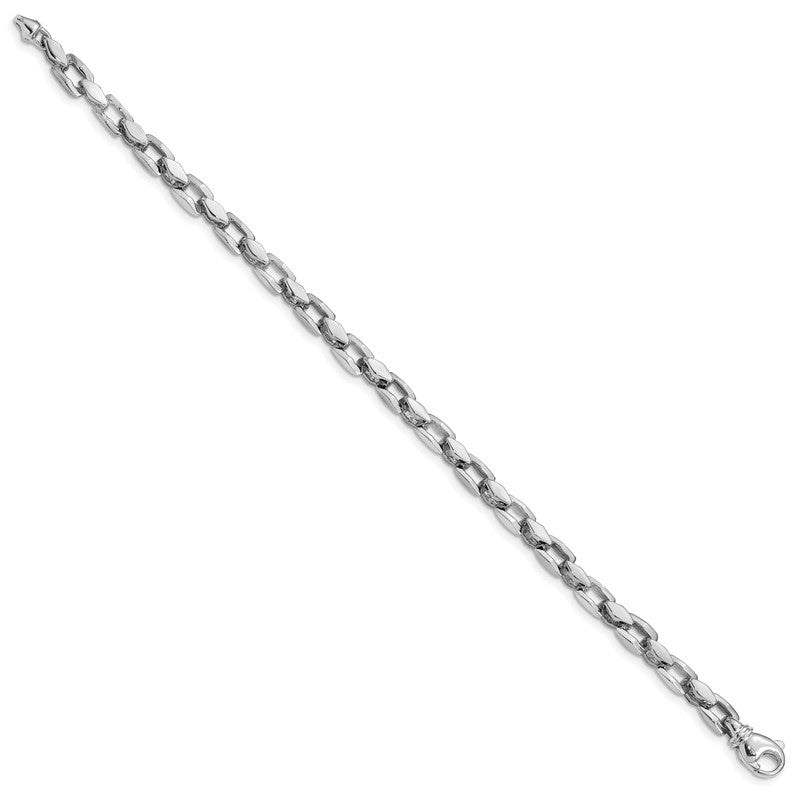 14K White Gold 18 inch 4.5mm Hand Polished Fancy Link with Fancy Lobster Clasp Chain WLK305