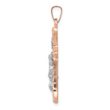 14k Two-tone Hollow Crucifix Pendant XR1236