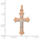 14k Two-tone Hollow Crucifix Pendant XR1236