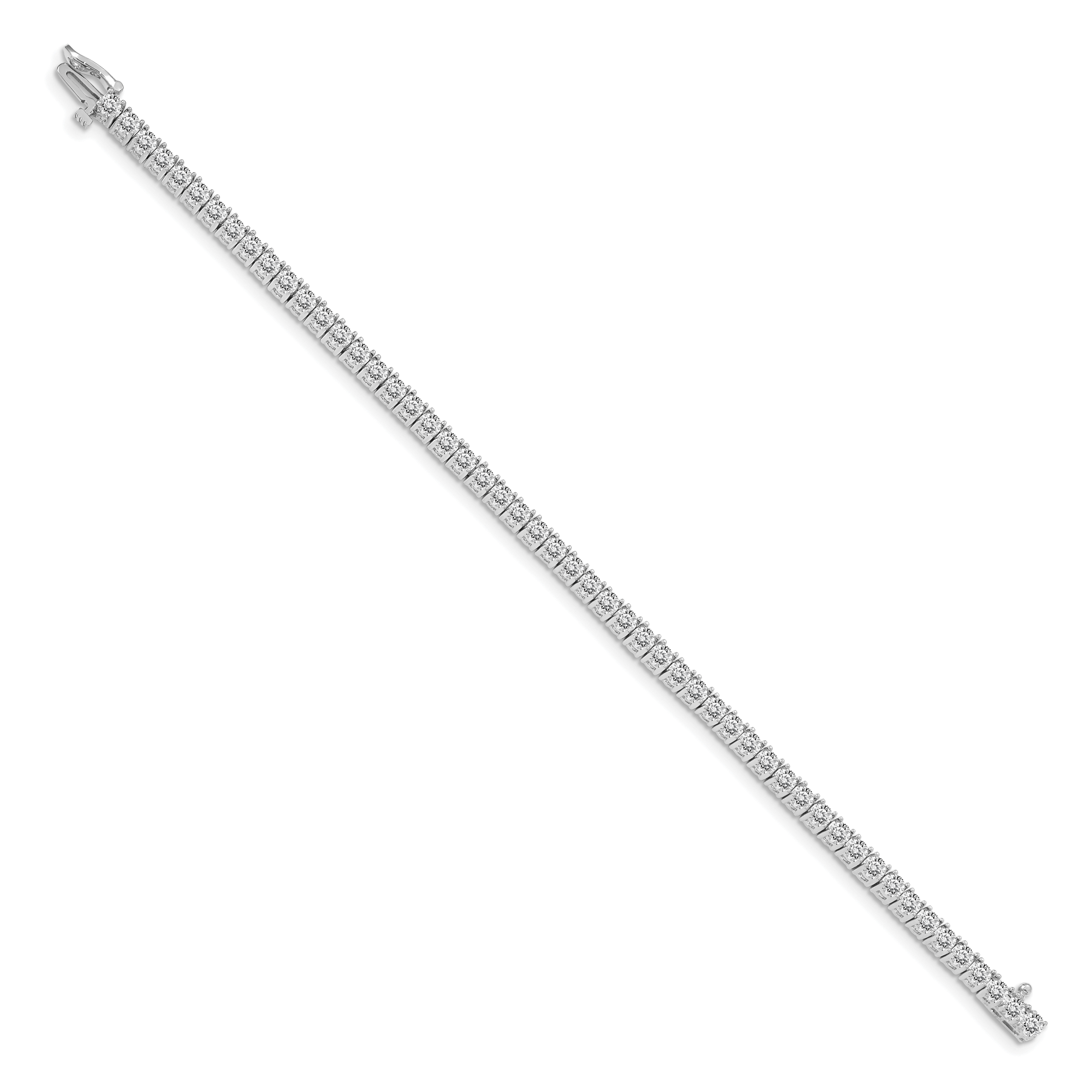 14k White Gold Complete 4.92 carat Round A Diamond 4-prong 7 inch Tennis Bracelet X603WA