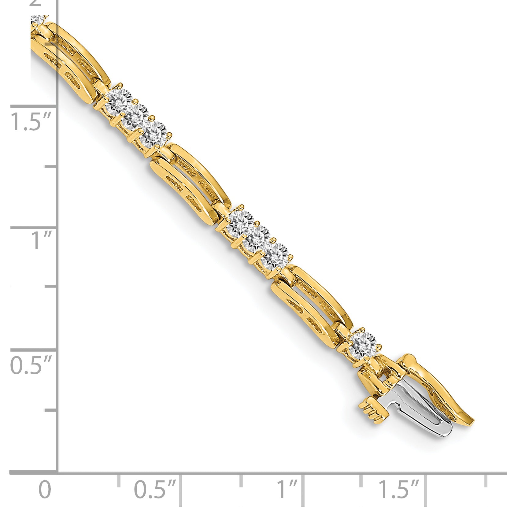14k Complete 1.5 carat Round AA Diamond Paperclip Link 7 inch Tennis Bracelet X787AA