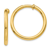 14k 3x25mm Polished Tube Hoop Non-pierced Earrings X98