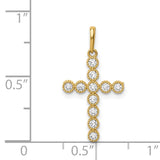 14K CZ Cross Pendant XR1831
