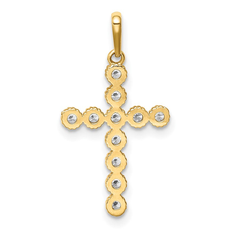 14K CZ Cross Pendant XR1831