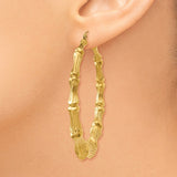 14k Polished Bamboo Hoop Earrings S1518