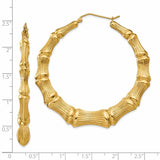 14k Polished Bamboo Hoop Earrings S1518