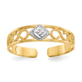 14k and White Rhodium Diamond-Cut Toe Ring R552