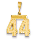 14k Medium Diamond-cut Number 44 Charm MN44