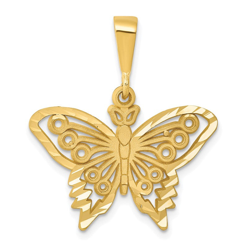 14k Diamond-cut Butterfly Charm C1849