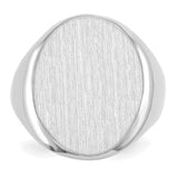 14k White Gold 16.0x20.5mm Oval Open Back Signet Ring RS546