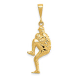 14K Polished 3-D Pitcher Baseball Charm C2663