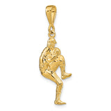14K Polished 3-D Pitcher Baseball Charm C2663