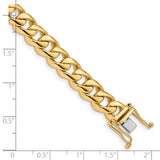 14K 20 inch 8.4mm Hand Polished Rounded Curb Link with Box Catch Clasp Chain LK125