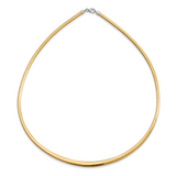 14k with White Rhodium 3.00-6.00mm Graduated Reversible 16 inch Omega Necklace RDG6