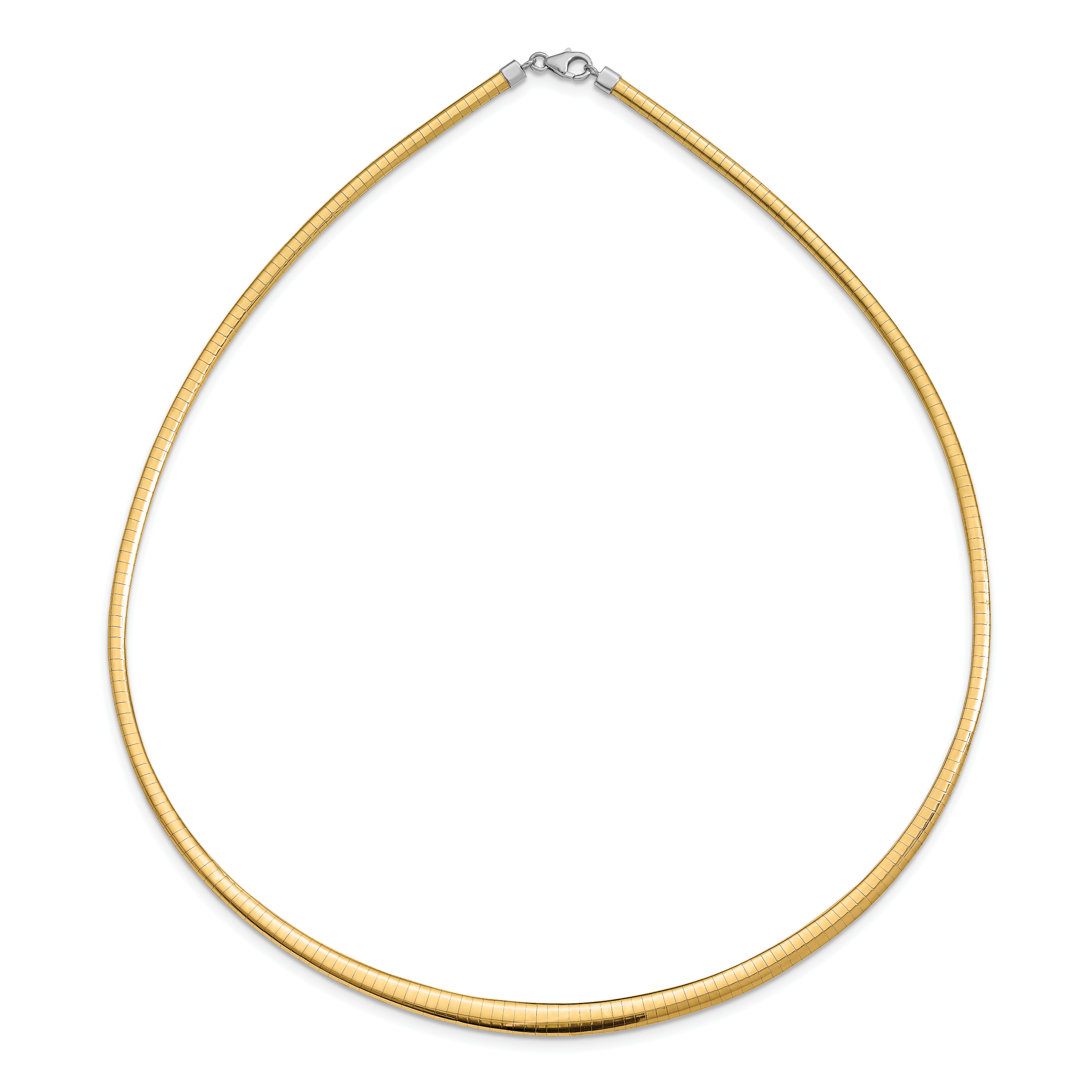 14k with White Rhodium 3.00-6.00mm Graduated Reversible 16 inch Omega Necklace RDG6