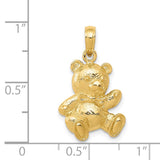 14k Teddy Bear Pendant C4002
