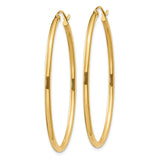14k 2x47mm Oval Polished Tube Hoop Earrings TA259