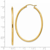 14k 2x47mm Oval Polished Tube Hoop Earrings TA259