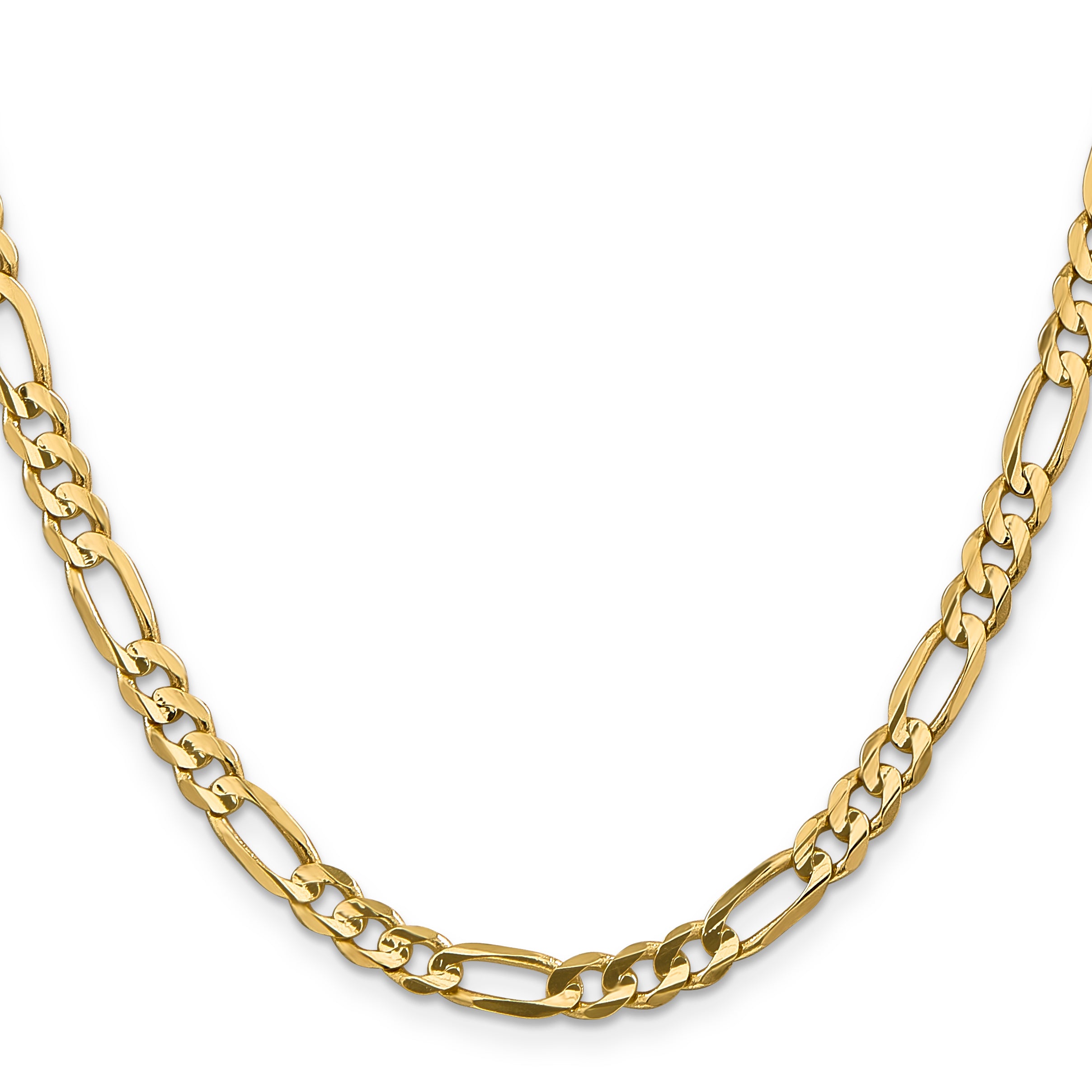 14K 26 inch 5.5mm Concave Open Figaro with Lobster Clasp Chain LFG140