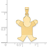 14k The Kids Solid Satin Medium Boy Engravable Joy Charm XK110
