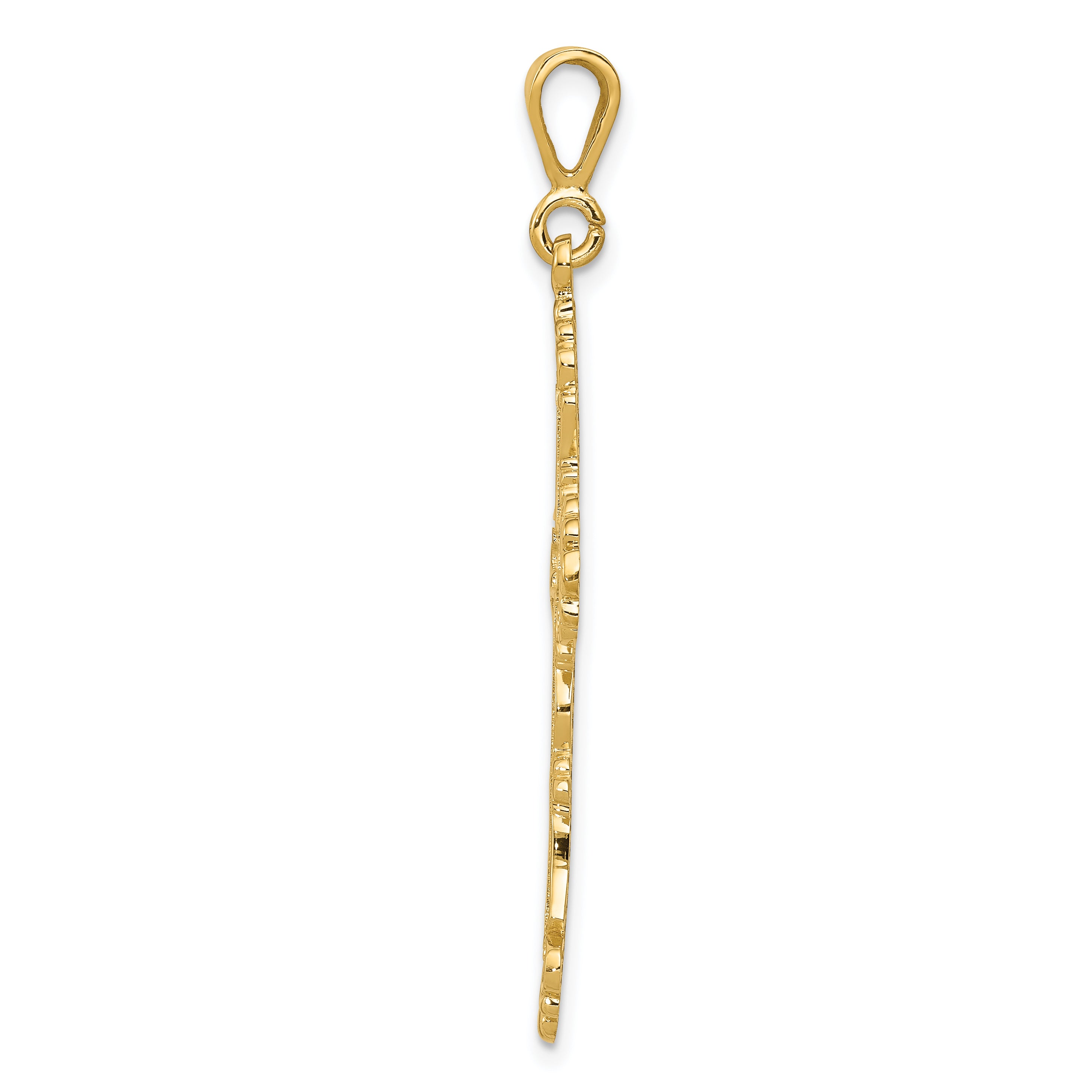 14k Fleur De Lis Cross Pendant C1965