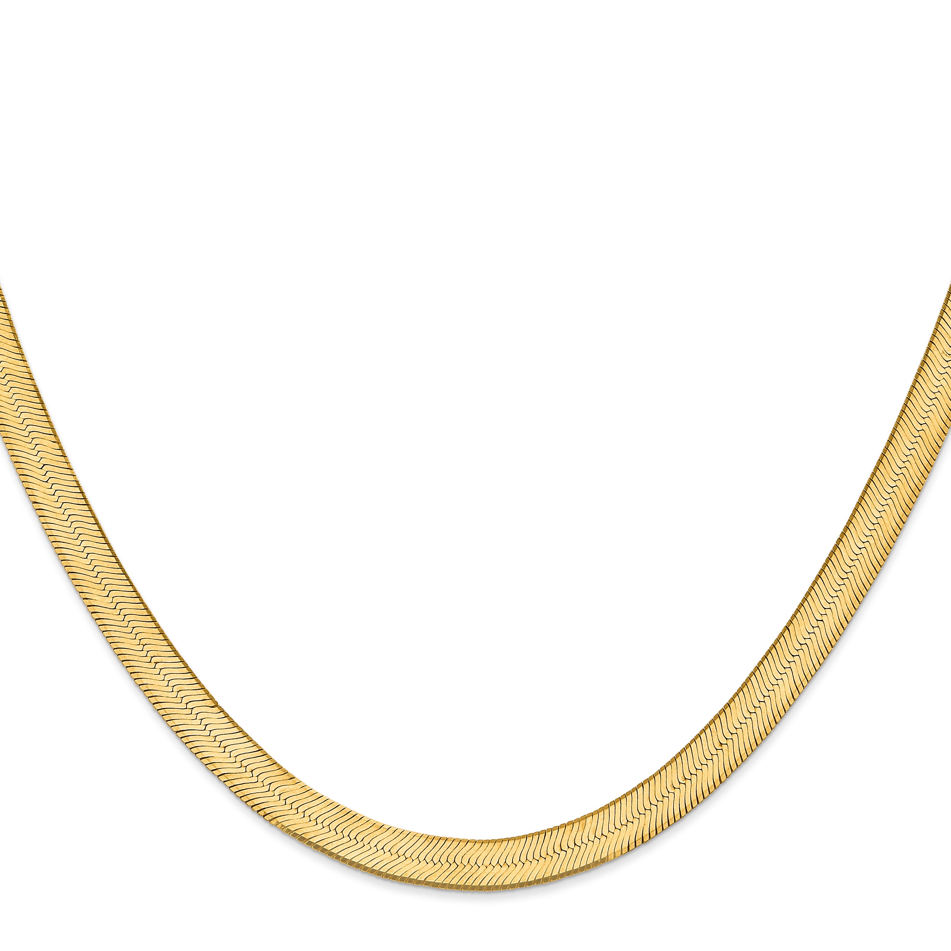 14K 16 inch 6.5mm Silky Herringbone with Lobster Clasp Chain SLK065